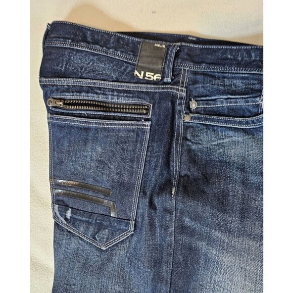 Helix Jeans Mens 34x30 Blue Relaxed Straight Low Rise Light Wash Denim - Picture 3 of 8